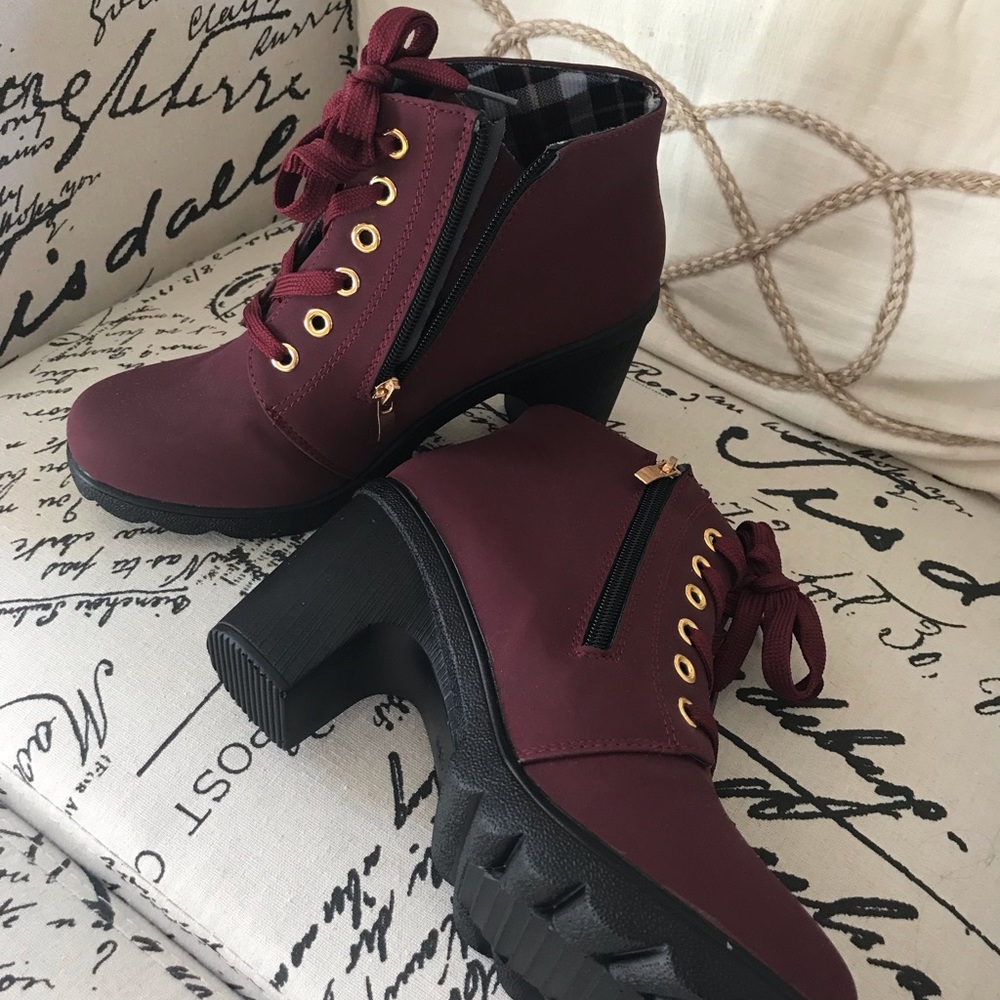 New Wine Red Ankle boots